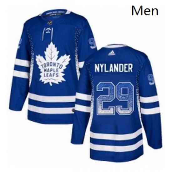 Mens Adidas Toronto Maple Leafs 29 William Nylander Authentic Blue Drift Fashion NHL Jersey